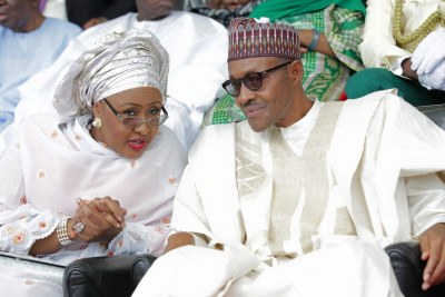 President Buhari and wife, Aisha.