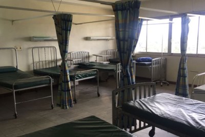 An empty hospital ward.