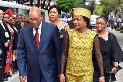 President Zuma with Speaker of Parliament Baleka Mbete on arrival for State of the Nation Address by President Jacob Zuma.