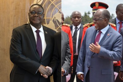 Malawi President Peter Mutharika and Tanzanian counterpart John Magufuli.