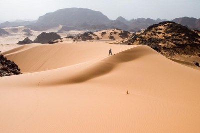 Les dunes de Tadrart Acacus, une zone désertique de l'ouest libyen.