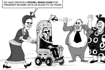 President Robert Mugabe and First Lady Grace Mugabe cartoon.