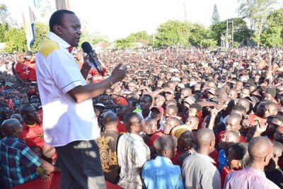 President Uhuru Kenyatta on a tour in Kilifi (file photo).