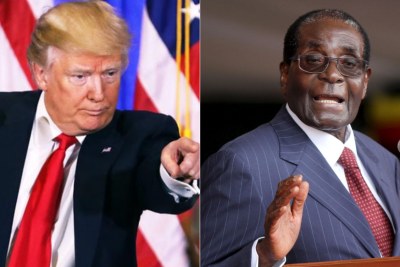 U.S. President Donald Trump and Zimbabwean President Robert Mugabe.