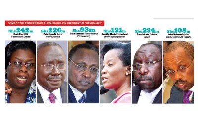 Some of the recipients of the Shs6 billion presidential 