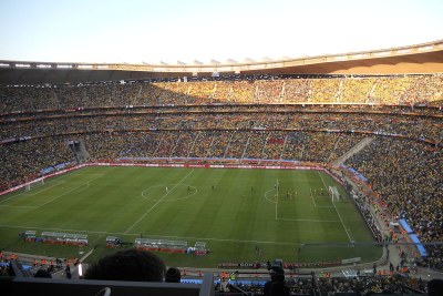 The opening match of the 2010 World Cup at the FNB Stadium in Soweto.