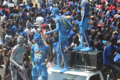Supporters of soccer icon George Weah during the launch of his party's campaign.
