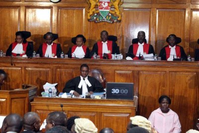 Supreme Court judges hold the pre-trial conference on the presidential election petition at the Supreme Court.