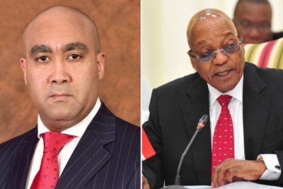 Left: NPA head Shaun Abrahams. Right: President Jacob Zuma.