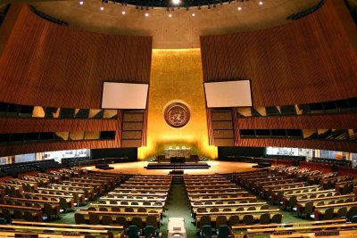 Salle de l'Assemblée générale des Nations unies, New York.