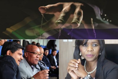 Top: Title image of former public protector Thuli Madonsela's 