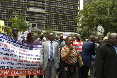 Lectures protest in Nairobi on March 14, 2018.