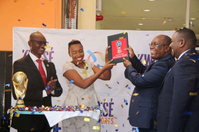 From left: Nation Managing Director broadcast Alex Kobia, General Manager Kwese Sport Kenya Monica Ndung'u, NMG Acting Group CEO Stephen Gitagama and Kwese Finance Controller John Githinji during the announcement of the partnership between the two companies to air the 2018 Fifa World Cup matches.