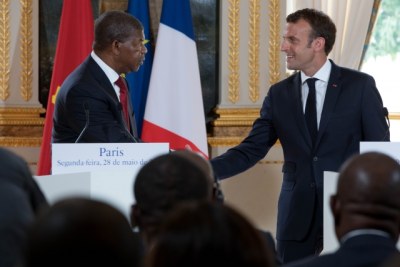 Le chef de l'Etat angolais  reçu à l'Elysée par son homologue Emmanuel Macron