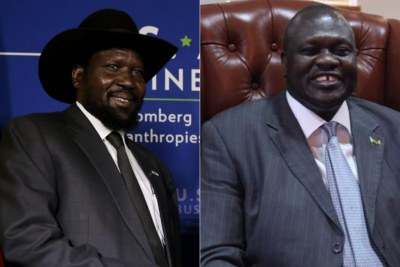 President Salva Kirr and rebel leader Riek Machar