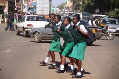 Students spotted in Eldoret town after schools closed for the 2017 December holidays.