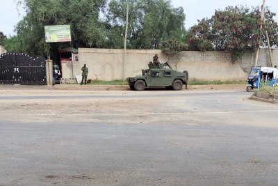 The fed defense force moving into Jigjiga city, the capital of the Ethiopian Somali regional state during the recent unrest.