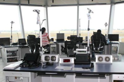 Ethiopian air traffic controllers at the Bole International Airport