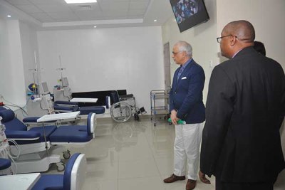 Officials tour the dialysis centre in Roysambu (file photo).
