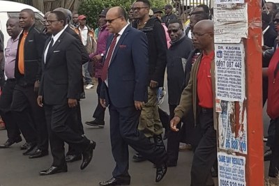 MCP Vice President Sidik Mia and his wife Abida leading a march (file photo)