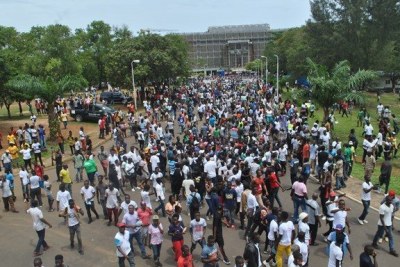 Protesters at the Capitol in Monrovia (file photo).