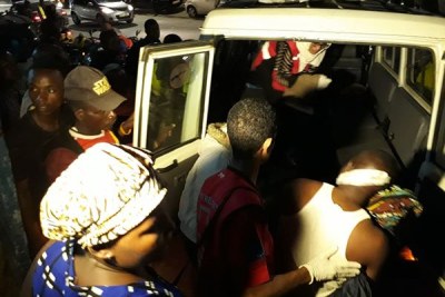 Residents injured by a gang in Mombasa County on August 5 being taken to Yeshua Clinic in Bamburi.