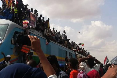 Freedom Train arrives in Khartoum after the fall of former president Omar-al Bashir