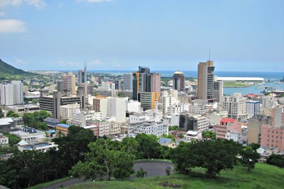 The skyline of Port Louis, the capital of Mauritius in 2011.