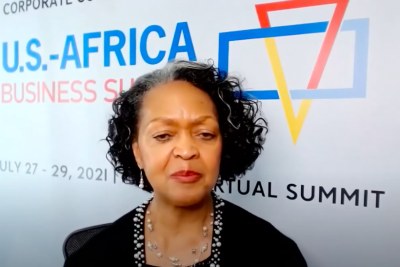 Corporate Council on Africa President and CEO Florizelle Liser addressing the 2021 U.S.-Africa Business Summit