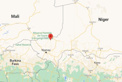 Une carte montrant l'emplacement de Banibangou au Niger.