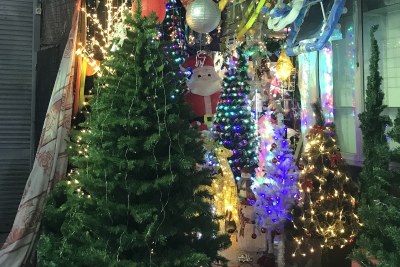 Christmas decorations in Alexandria in Egypt, one of the earliest and greatest Christian centres in Africa.