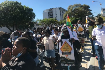 Protesters march through Cape Town city centre demonstrating against attacks on foreign nationals across the country (file photo).