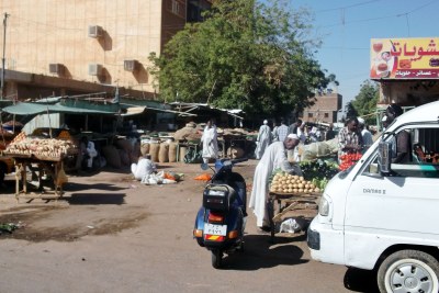 A vegetable market in Khartoum.