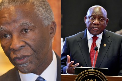 Former president Thabo Mbeki, left, President Cyril Ramaphosa (file photo).
