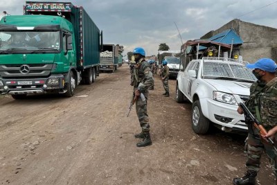 Peacekeepers from the UN's MONUSCO mission patrol in North Kivu, Democratic Republic of the Congo (file photo).