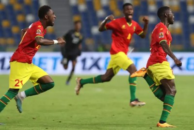 Ibrahima Fofana a offert la qualification en demi-finales à la Guinée en égalisant face au Ghana, le 30 juin 2023.