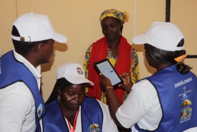 Premiers enrôlements des femmes à la couverture santé universelle à Mandjou le 14 avril 2023