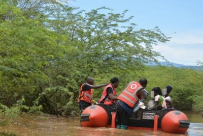 Rescue teams in Kenya turned to helicopters and speed boats to evacuate flood survivors.