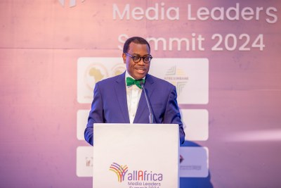 African Development Bank Group President Dr Akinwumi A. Adesina.addressing the AllAfrica Media Leaders Summit