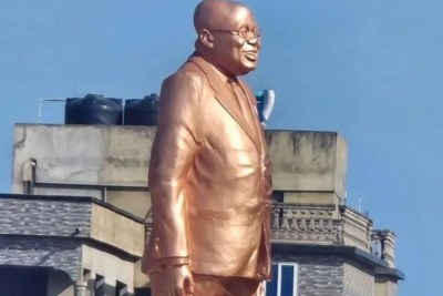 The controversial statue of Ghanaian President Nana Akufo Addo.
